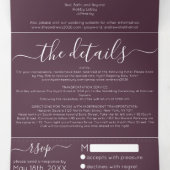 Invitation Trois Volets Luxury Silver Purple Parties scintillant Registre  (Intérieur au milieu)