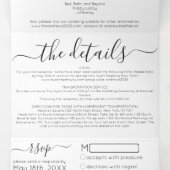 Invitation Trois Volets Luxury Silver White Parties scintillant Registre D (Intérieur au milieu)