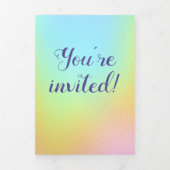 Invitation Trois Volets Magnificent Pastel Rainbow Wedding (Page de couverture)