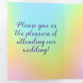 Invitation Trois Volets Magnificent Pastel Rainbow Wedding (Intérieur en premier)
