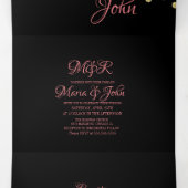 Invitation Trois Volets Magnifique Pinceau Rose Glitter Confetti Mariage (Intérieur au milieu)