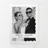 Invitation Trois Volets Main Draky Photo Code QR RSVP mariage (Page de couverture)
