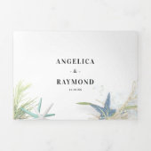 Invitation Trois Volets Mariage à thème de plage moderne (Page de couverture)