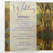 Invitation Trois Volets Mariage Abstrait Gold Leaf (Intérieur en premier)