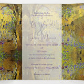 Invitation Trois Volets Mariage Abstrait Gold Leaf (Intérieur au milieu)