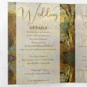 Invitation Trois Volets Mariage Abstrait Gold Leaf (Intérieur en premier)