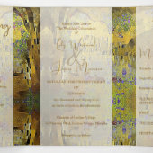Invitation Trois Volets Mariage Abstrait Gold Leaf (Intérieur au milieu)
