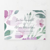 Invitation Trois Volets Mariage aquarelle floral bohème (Page de couverture)