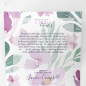 Invitation Trois Volets Mariage aquarelle floral bohème (Intérieur en premier)
