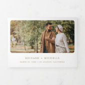 Invitation Trois Volets Mariage avec code QR sur un pot Mason floral Bohèm (Page de couverture)