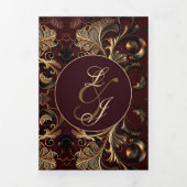 Invitation Trois Volets Mariage baroque d'or (Page de couverture)