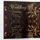 Invitation Trois Volets Mariage baroque d'or (Intérieur en premier)