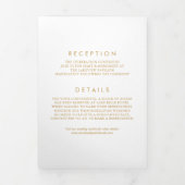 Invitation Trois Volets Mariage blanc Faux Gold Foil Confetti Dots (Page de couverture)