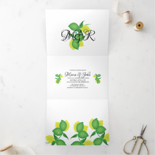 Invitation Trois Volets Mariage Bold Lemon Limoncello