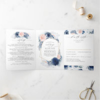 Mariage botanique bleu et rose