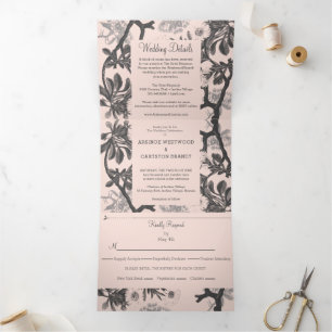 Invitation Trois Volets Mariage Botanique Charmant