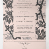 Invitation Trois Volets Mariage botanique charmant (Intérieur au milieu)