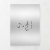 Invitation Trois Volets Mariage Bow & Sequins Bijoux Argent (Page de couverture)