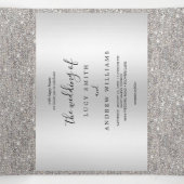 Invitation Trois Volets Mariage Bow & Sequins Bijoux Argent (Intérieur au milieu)