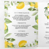 Invitation Trois Volets Mariage Citron Verger Citrus Rustique Code QR (Intérieur en premier)