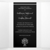 Invitation Trois Volets Mariage classique à deux couleurs (Intérieur au milieu)