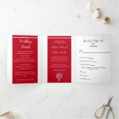 Invitation Trois Volets Mariage classique à deux couleurs (Intérieur)