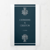 Invitation Trois Volets Mariage classique à deux couleurs (Page de couverture)