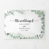 Invitation Trois Volets Mariage classique de feuillage vert Eucalyptus (Page de couverture)