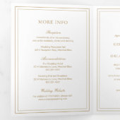Invitation Trois Volets Mariage classique Gold élégant (Intérieur en premier)