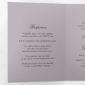 Invitation Trois Volets Mariage Classique Lilas Clair (Intérieur en premier)