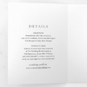 Invitation Trois Volets Mariage classique noir et blanc élégant (Intérieur en premier)