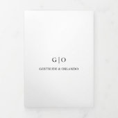 Invitation Trois Volets Mariage classique noir et blanc élégant (Page de couverture)