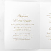 Invitation Trois Volets Mariage Classique Or Propre (Intérieur en premier)