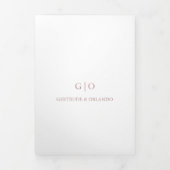 Invitation Trois Volets Mariage classique rose élégant (Page de couverture)