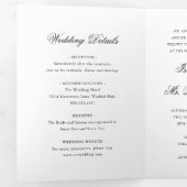 Invitation Trois Volets Mariage classique traditionnel noir et blanc (Intérieur en premier)