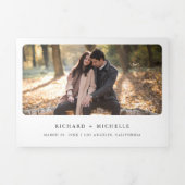 Invitation Trois Volets Mariage Code QR Floral Fleur de Boho Cerf (Page de couverture)