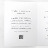 Invitation Trois Volets Mariage Code QR Formel Classique Intemporel (Intérieur en premier)
