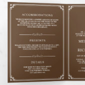 Invitation Trois Volets Mariage code QR monogramme marron et blanc (Intérieur en premier)