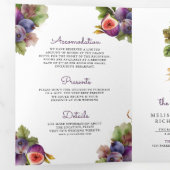 Invitation Trois Volets Mariage code QR tout-en-un Figue Violet Rustique (Intérieur en premier)