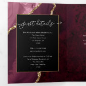 Invitation Trois Volets Mariage d'âge de Bourgogne et d'or (Intérieur en premier)
