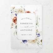 Invitation Trois Volets Mariage d'aquarelle du cadre de jardin (Page de couverture)