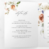 Invitation Trois Volets Mariage d'aquarelle du cadre de jardin (Intérieur en premier)