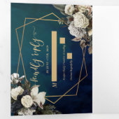 Invitation Trois Volets Mariage d'aquarelle florale rustique moderne (Intérieur en premier)