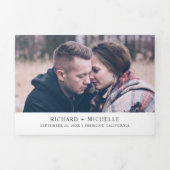 Invitation Trois Volets Mariage de automne de Citrouille blanc rose rustiq (Page de couverture)