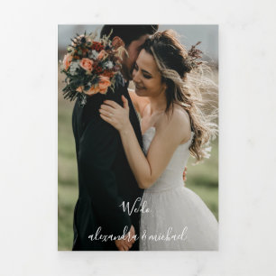 Invitation Trois Volets Mariage de automne de tournesol rustique