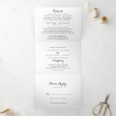 Invitation Trois Volets Mariage de calligraphie moderne (Intérieur)