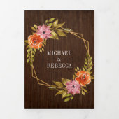 Invitation Trois Volets Mariage de charpente de grange rustique (Page de couverture)