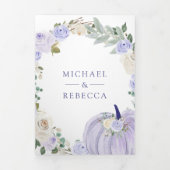 Invitation Trois Volets Mariage de code QR Citrouille Rose Lavender (Page de couverture)