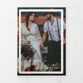 Invitation Trois Volets Mariage de code QR multi photo moderne (Page de couverture)