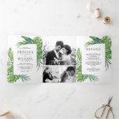 Invitation Trois Volets Mariage de collection photo de la palme de Monster (Intérieur)